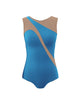 Solid Lycra Sleeveless Spectral Leotard Nude Mesh