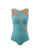 Solid Lycra Sleeveless Spectral Leotard Nude Mesh