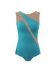 Solid Lycra Sleeveless Spectral Leotard Nude Mesh