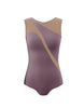 Solid Lycra Sleeveless Spectral Leotard Nude Mesh