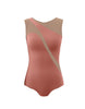 Solid Lycra Sleeveless Spectral Leotard Nude Mesh