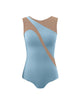 Solid Lycra Sleeveless Spectral Leotard Nude Mesh