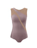 Solid Lycra Sleeveless Spectral Leotard Nude Mesh