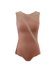 Solid Lycra Sleeveless Spectral Leotard Nude Mesh