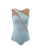 Solid Lycra Sleeveless Spectral Leotard Nude Mesh