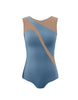 Solid Lycra Sleeveless Spectral Leotard Nude Mesh