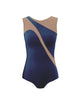 Solid Lycra Sleeveless Spectral Leotard Nude Mesh