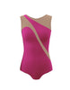Solid Lycra Sleeveless Spectral Leotard Nude Mesh