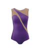 Solid Lycra Sleeveless Spectral Leotard Nude Mesh