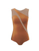 Solid Lycra Sleeveless Spectral Leotard Nude Mesh