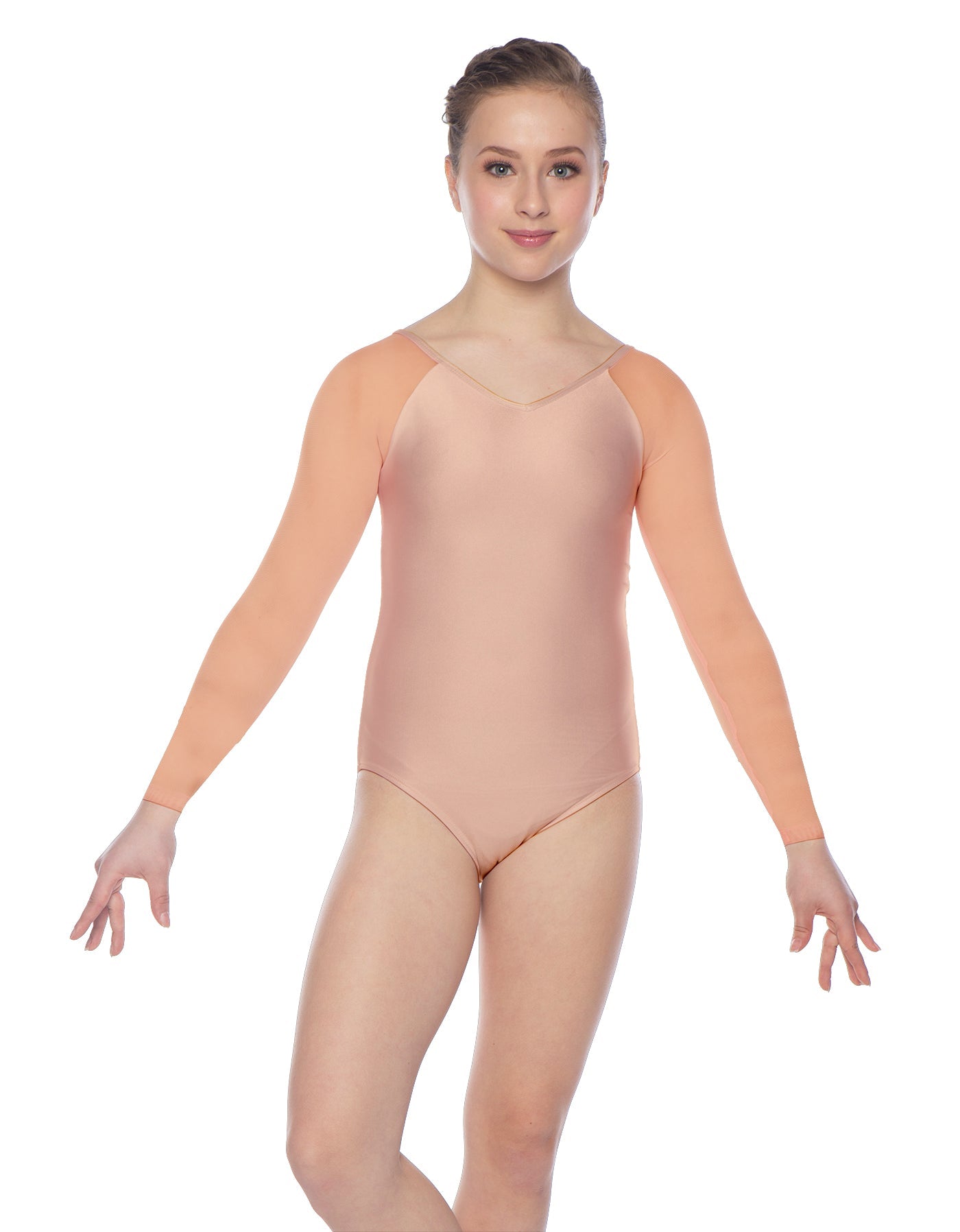 Solid Lycra Raglan V Neck Gymnastics Leotard