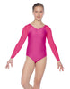 Solid Lycra Raglan V Neck Gymnastics Leotard