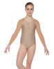 Solid Lycra Raglan V Neck Gymnastics Leotard