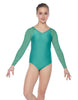 Solid Lycra Raglan V Neck Gymnastics Leotard