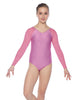 Solid Lycra Raglan V Neck Gymnastics Leotard