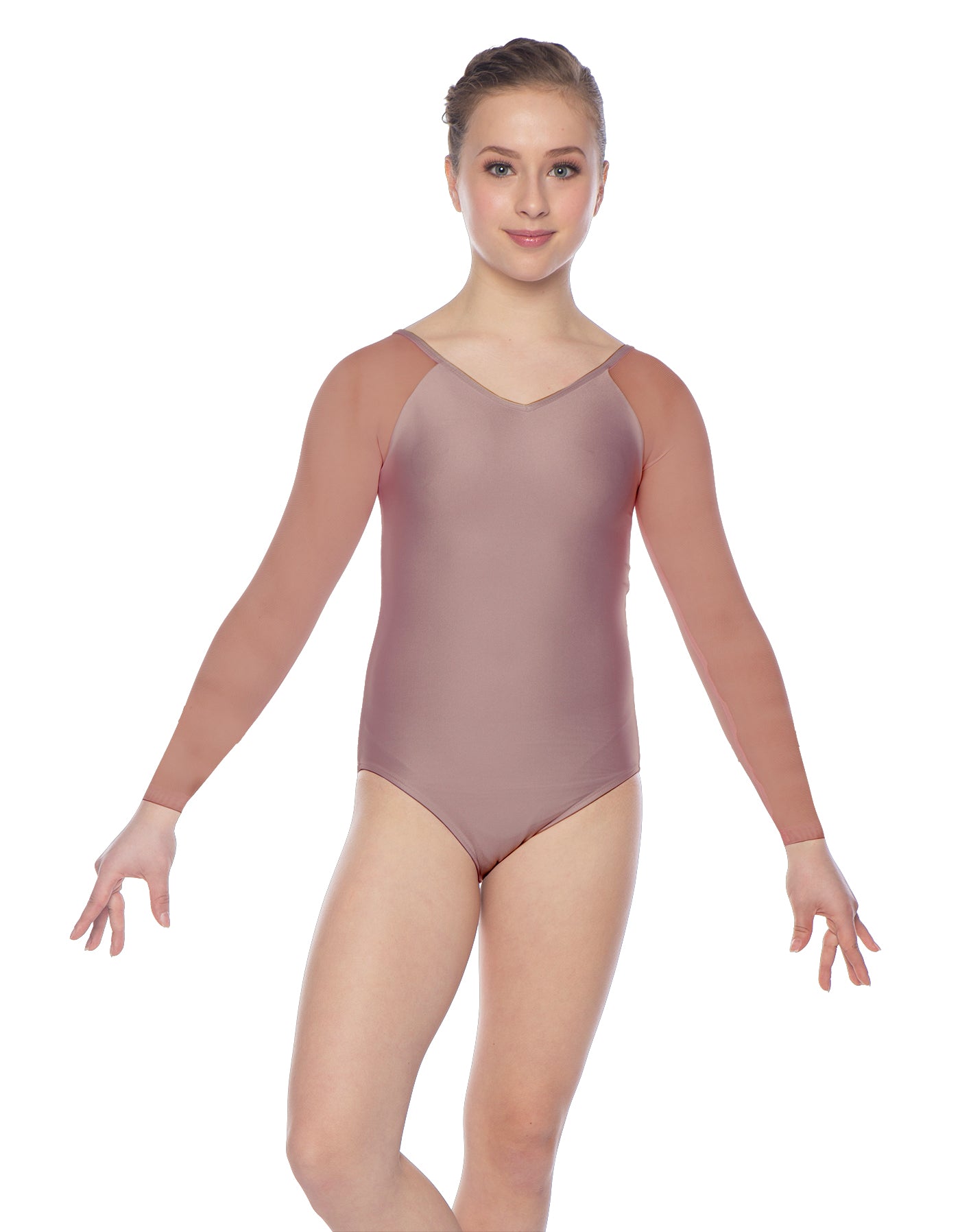 Solid Lycra Raglan V Neck Gymnastics Leotard