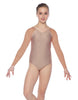 Solid Lycra Raglan V Neck Gymnastics Leotard