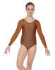 Solid Lycra Raglan V Neck Gymnastics Leotard