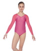 Solid Lycra Raglan V Neck Gymnastics Leotard