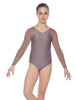 Solid Lycra Raglan V Neck Gymnastics Leotard