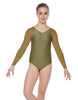 Solid Lycra Raglan V Neck Gymnastics Leotard