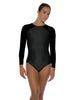 Solid Lycra LS Raglan Leotard Keyhole Back