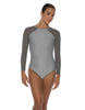 Solid Lycra LS Raglan Leotard Keyhole Back