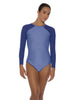 Solid Lycra LS Raglan Leotard Keyhole Back