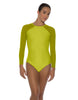Solid Lycra LS Raglan Leotard Keyhole Back