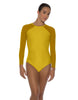 Solid Lycra LS Raglan Leotard Keyhole Back
