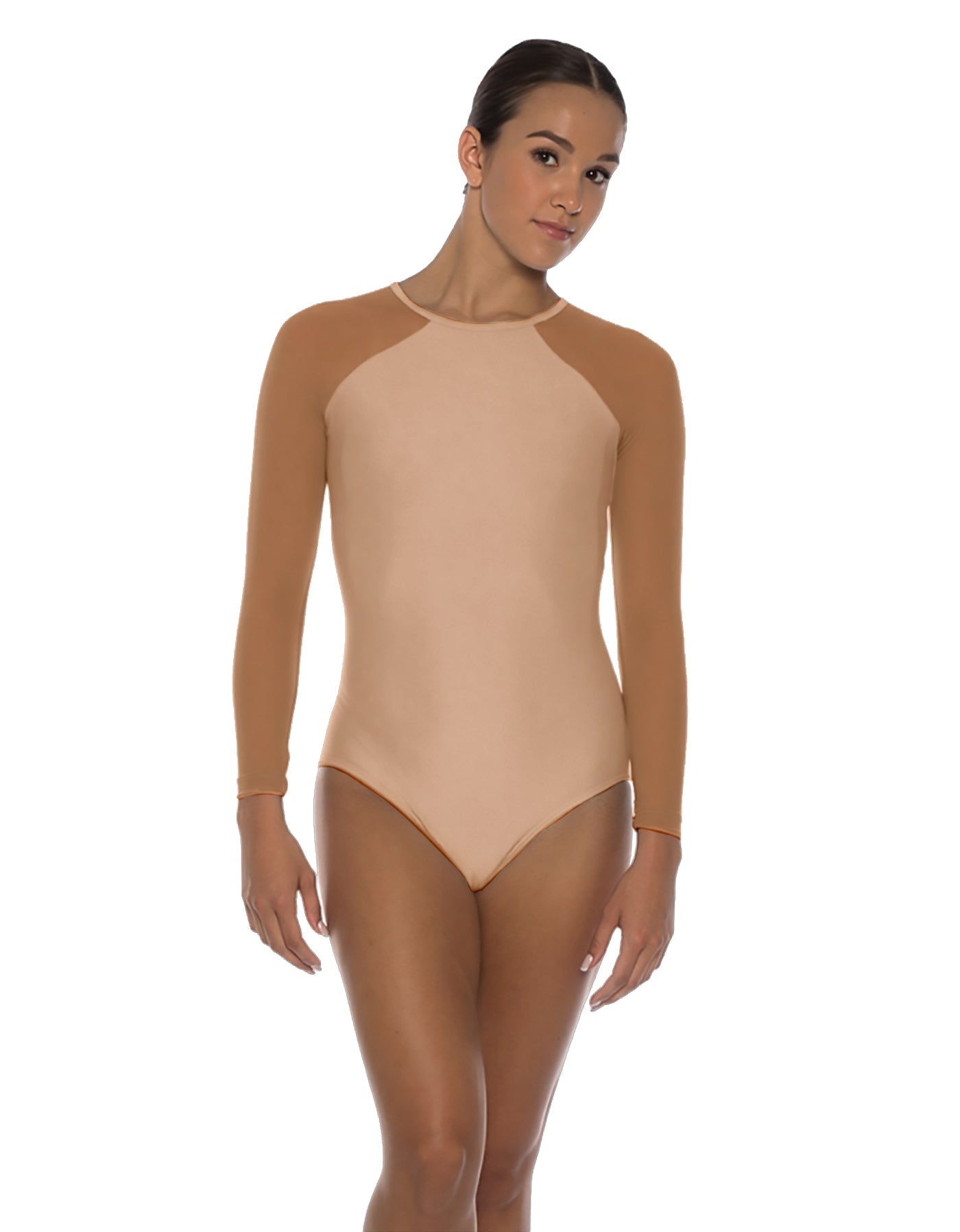 Solid Lycra LS Raglan Leotard Keyhole Back
