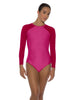 Solid Lycra LS Raglan Leotard Keyhole Back