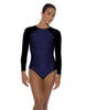 Solid Lycra LS Raglan Leotard Keyhole Back