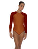 Solid Lycra LS Raglan Leotard Keyhole Back