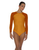 Solid Lycra LS Raglan Leotard Keyhole Back