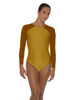 Solid Lycra LS Raglan Leotard Keyhole Back