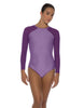 Solid Lycra LS Raglan Leotard Keyhole Back