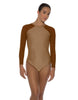 Solid Lycra LS Raglan Leotard Keyhole Back