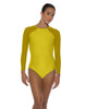 Solid Lycra LS Raglan Leotard Keyhole Back