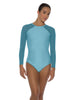 Solid Lycra LS Raglan Leotard Keyhole Back