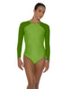 Solid Lycra LS Raglan Leotard Keyhole Back