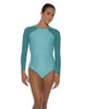 Solid Lycra LS Raglan Leotard Keyhole Back