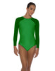 Solid Lycra LS Raglan Leotard Keyhole Back