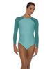 Solid Lycra LS Raglan Leotard Keyhole Back