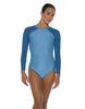 Solid Lycra LS Raglan Leotard Keyhole Back