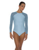 Solid Lycra LS Raglan Leotard Keyhole Back