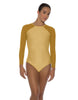 Solid Lycra LS Raglan Leotard Keyhole Back