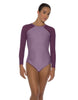 Solid Lycra LS Raglan Leotard Keyhole Back