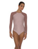 Solid Lycra LS Raglan Leotard Keyhole Back