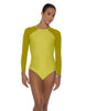 Solid Lycra LS Raglan Leotard Keyhole Back